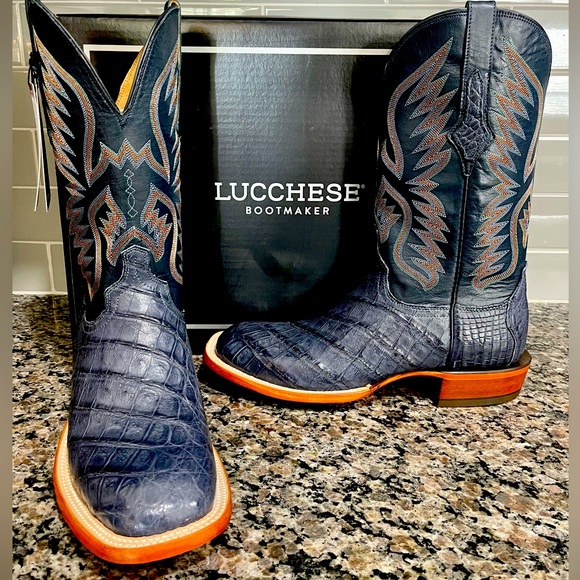 Lucchese Other - LUCCHESE® BRYAN EXOTIC  Color-Denim, Size-10D (New in Box)